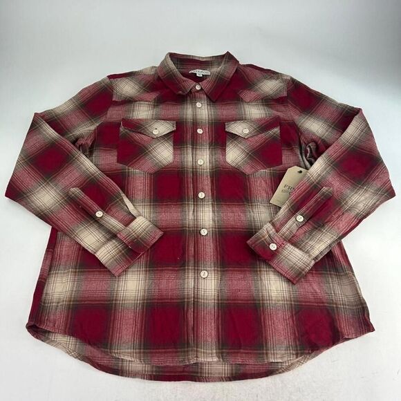 Frye & Co. Men's Long Sleeve Flannel Shirts Size XXL Red Plaid Western Shirt - Picture 6 of 13